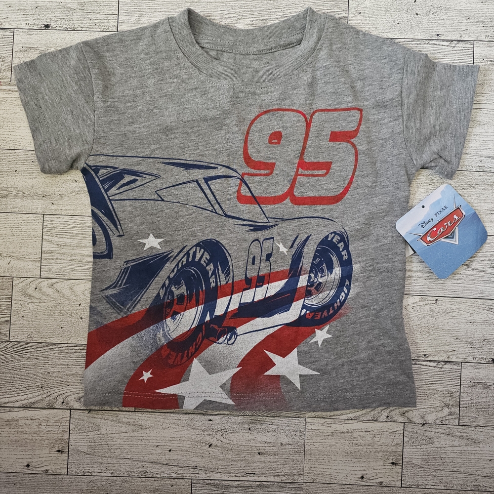 Disney Pixar Cars Lightening McQueen Gray T-Shirt Boys Size 12 Months